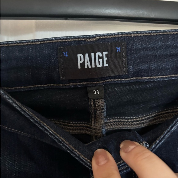 PAIGE Dark Blue Manhattan Boot Cut Women's Jeans - Picture 4 of 6